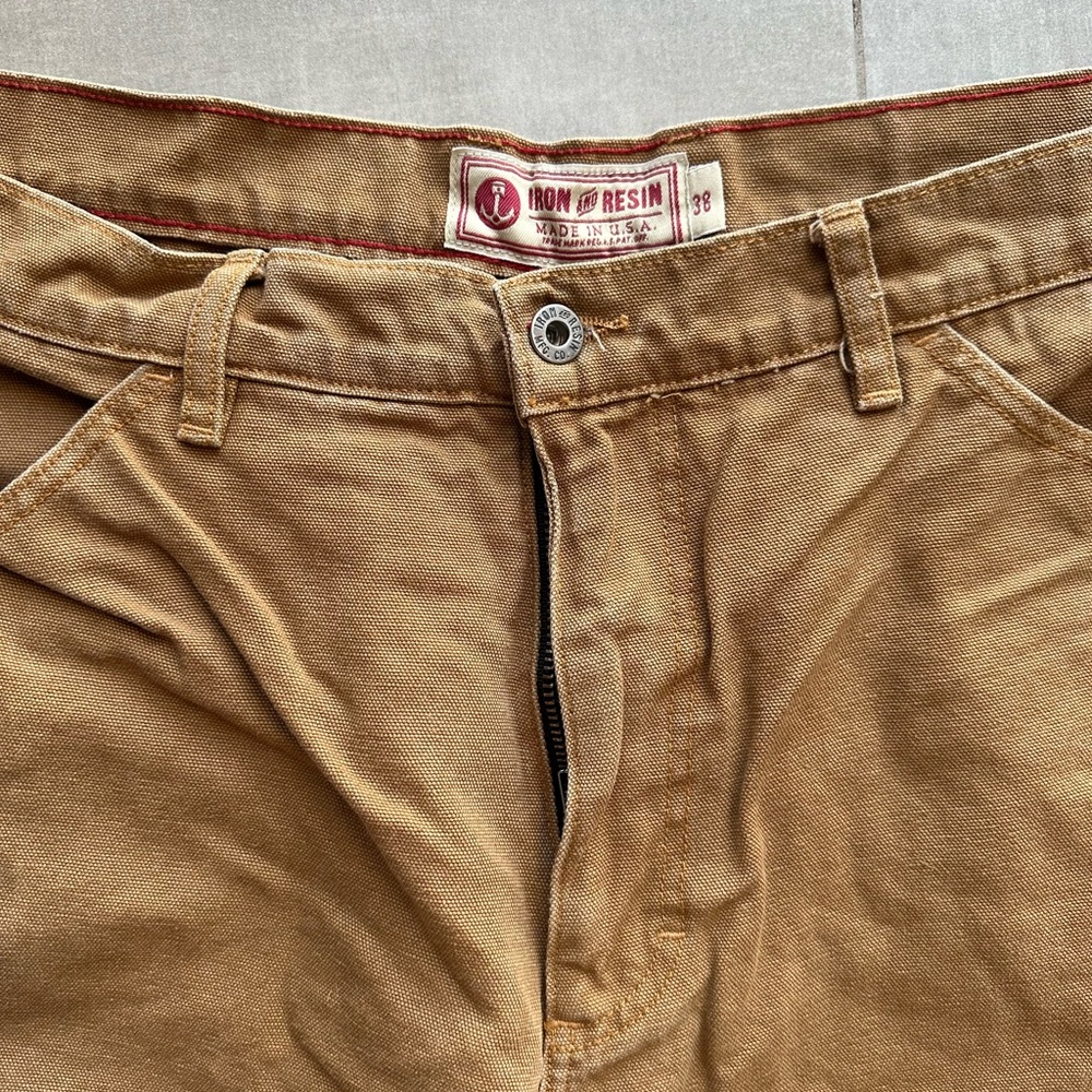 Iron & Resin Brown Men's Heavy Duck Cotton Anvil Work Pants 38 X 32 - Picture 4 of 10